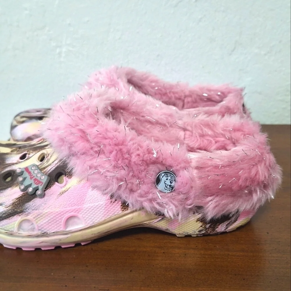 Skeckers Cali Gear Girl Pink Sparkley Slippers Glogs Size 1 New